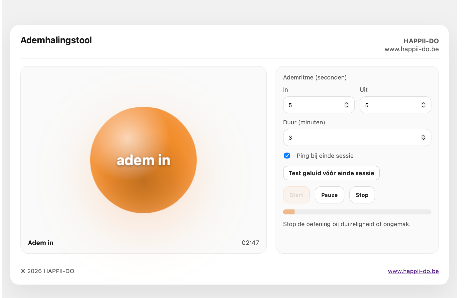 Ademhalingstool van HAPPII-DO voor stressregulatie